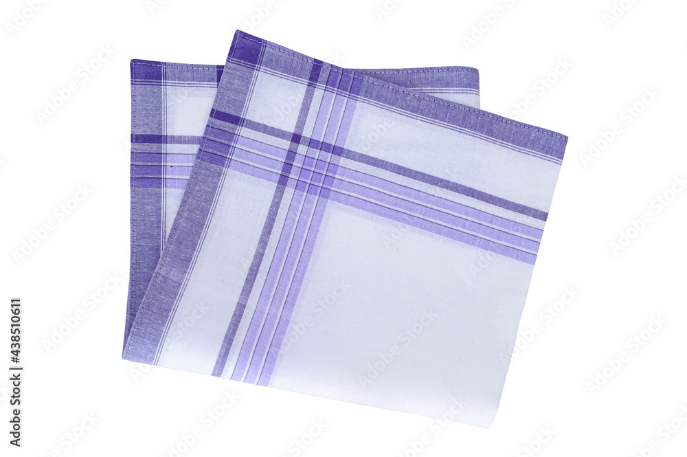 White violet Handkerchief for men isolated on a white background.