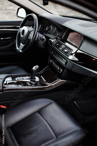 Luxury modern car Interior. © kucheruk