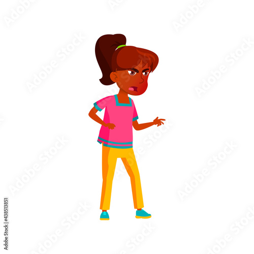 malignant hispanic girl quarrel with friends cartoon vector. malignant hispanic girl quarrel with friends character. isolated flat cartoon illustration