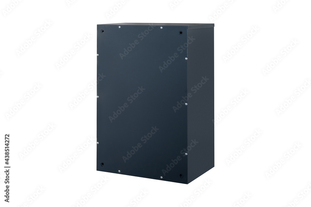 Deep blue or gray mailboxes on the white background isolated. Mail box for entrance of apartment house. Metal mailbox Deep blue or gray mailboxes on the white background isolated. Mail box for entrance of apartment house. Metal mailbox