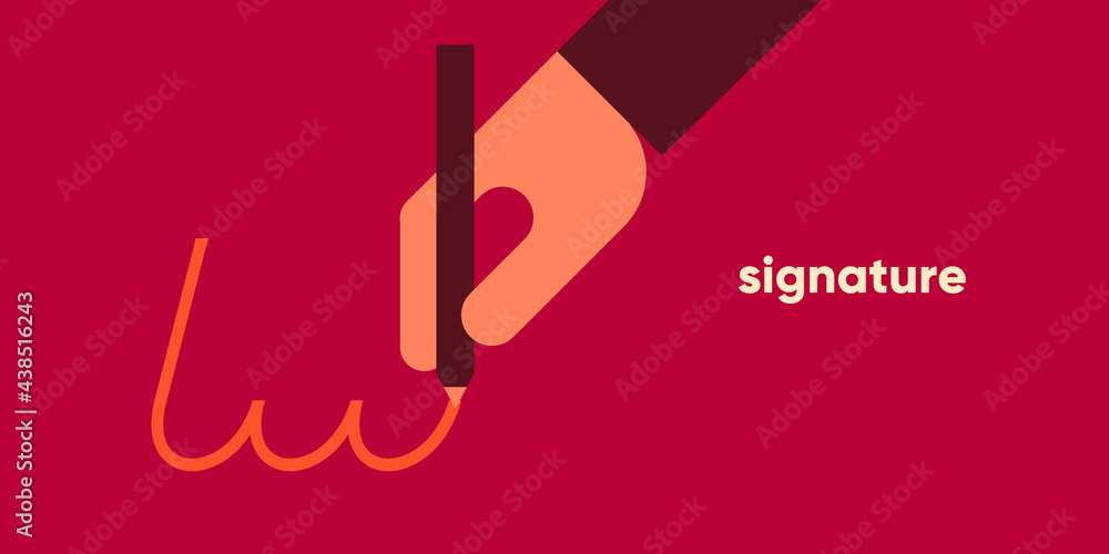 Signature. Simple vector flat illustration. Background for social media, poster, banner. Signature. Simple vector flat illustration. Background for social media, poster, banner.