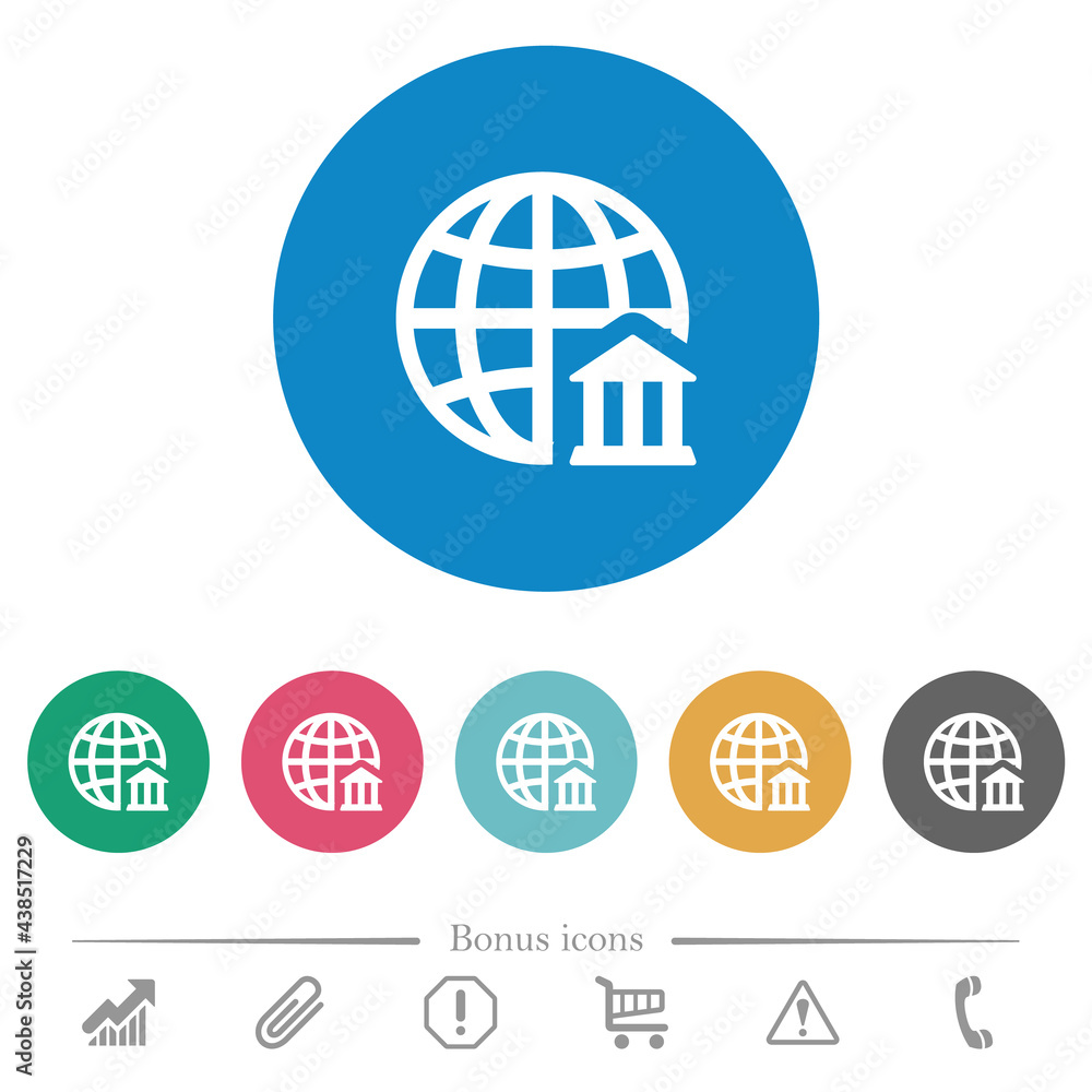 Internet banking flat round icons Internet banking flat round icons