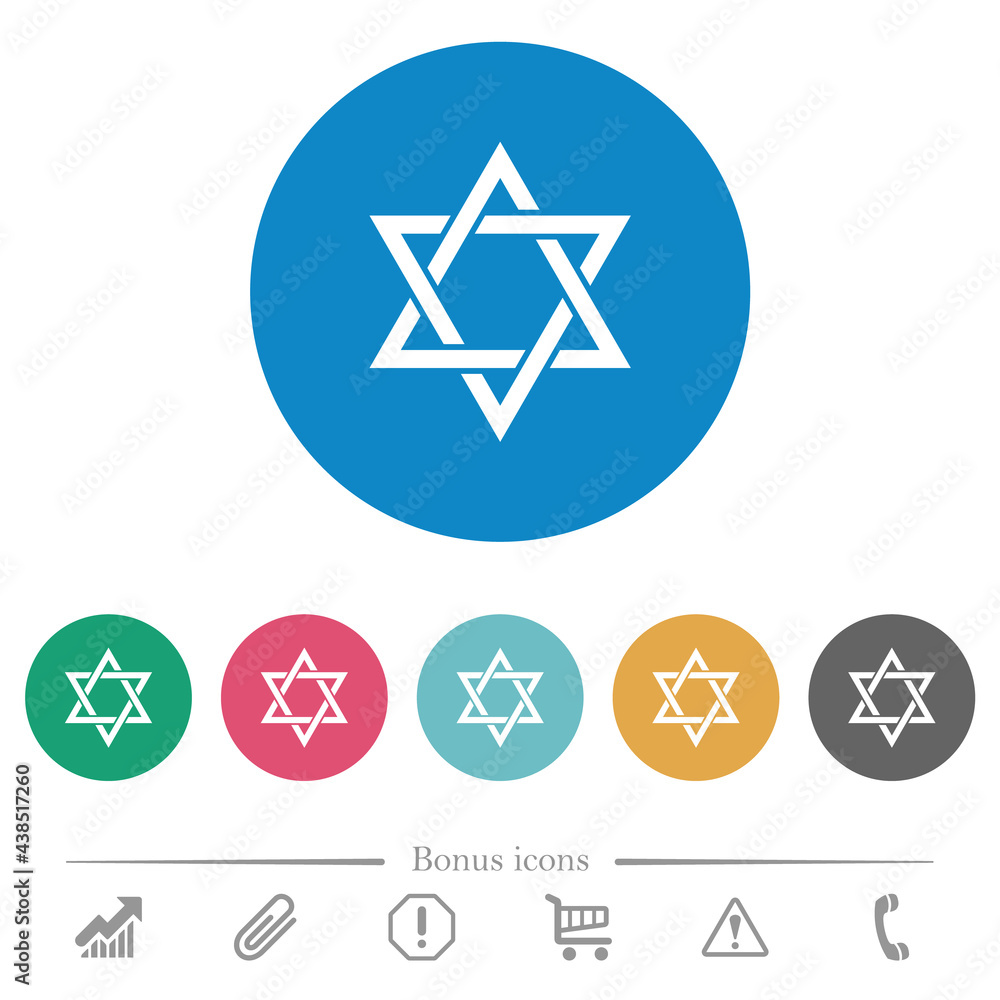 Star of David flat round icons Star of David flat round icons