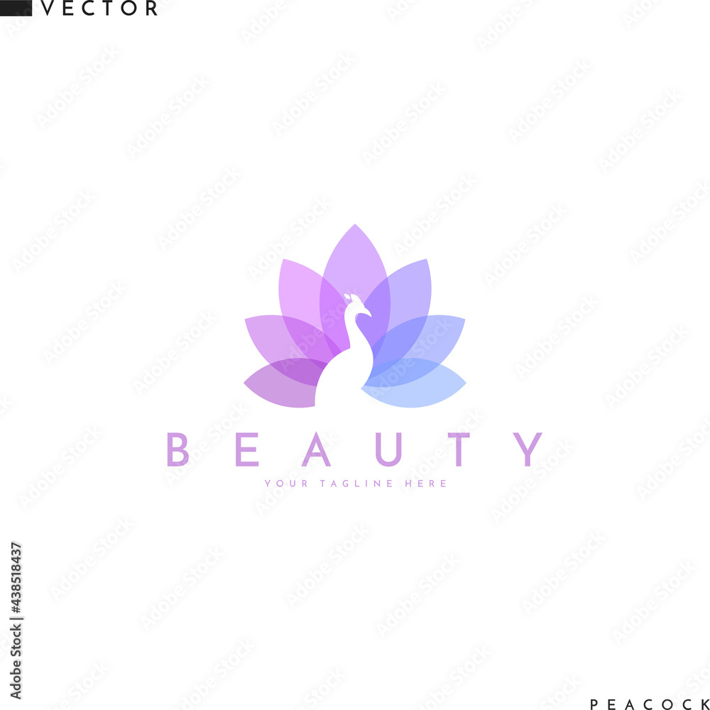 Colorful peacock logo. Abstract bird Colorful peacock logo. Abstract bird