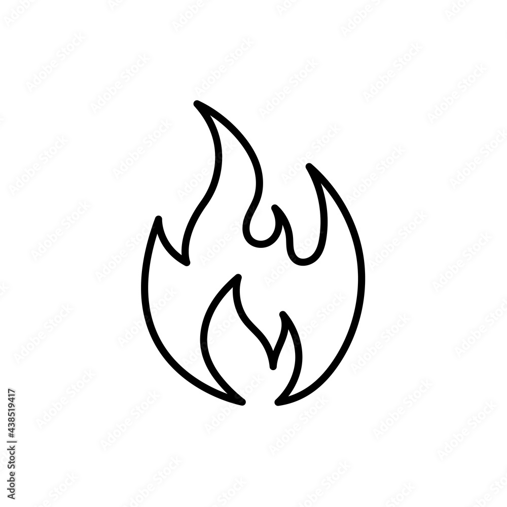 fire outline thin symbol, dark on white background, logo editable, creative template fire outline thin symbol, dark on white background, logo editable, creative template