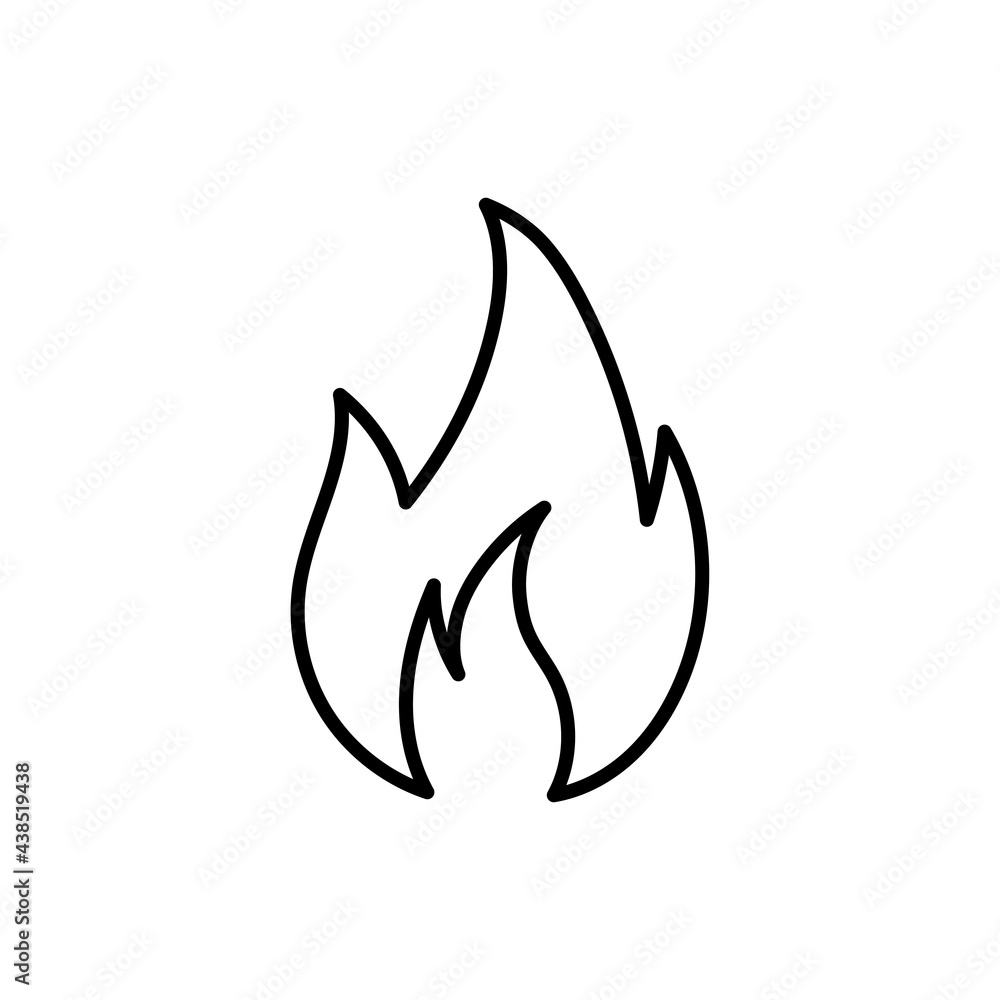 fire outline thin symbol, dark on white background, logo editable, creative template fire outline thin symbol, dark on white background, logo editable, creative template