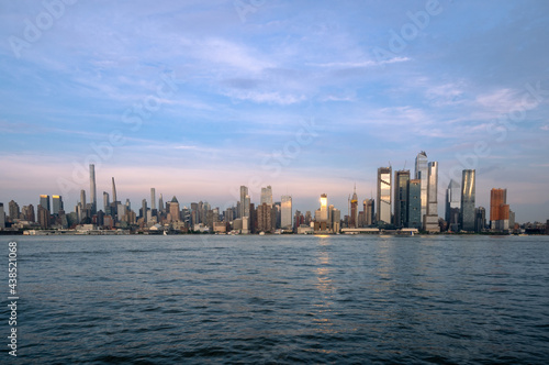 New York  NY - USA - June 7  2021  Wide angle landscape view of Manhattan s westside  featuring the new Hudson Yards.