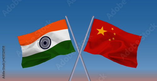 インドと中国の国旗