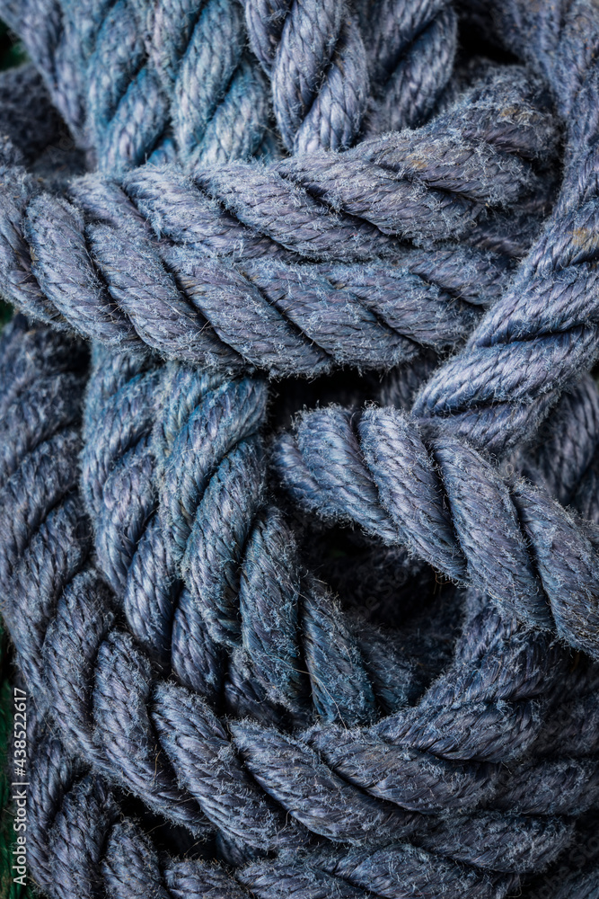 close up of a rope on a ship