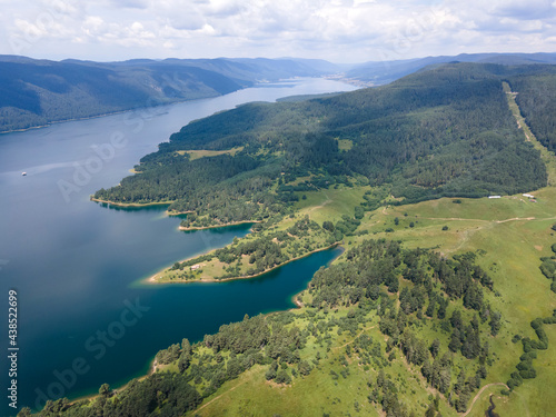Amazing Aerial view of Dospat Reservoir, Bulgaria