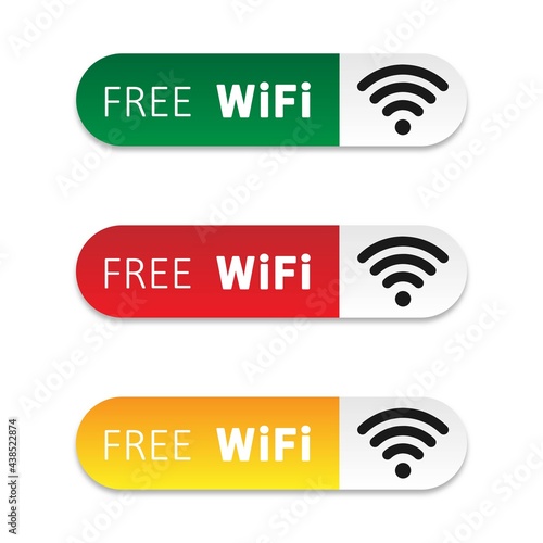 Vector illustration. Free wifi icons, stickers. Wifi zone