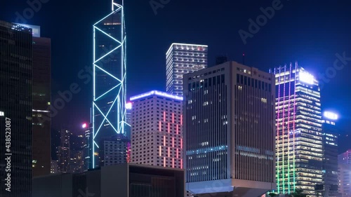 Hong Kong Corporate Buildings and timelapse. photo