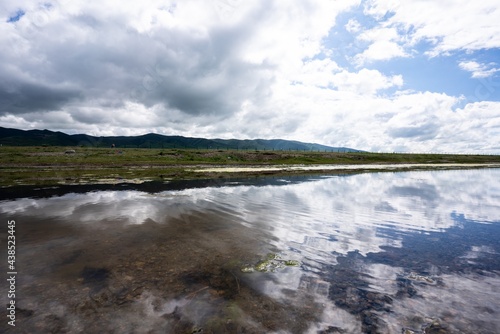 Beautiful scenery by Qinghai Lake in China. 