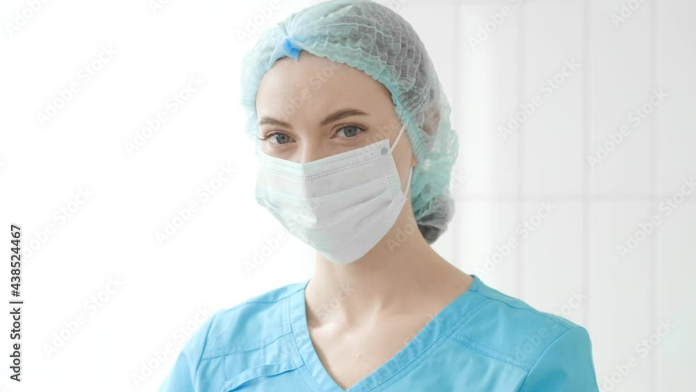 Doctor woman medical mask face nurse clinic female portrait Doctor woman medical mask face nurse clinic female portrait