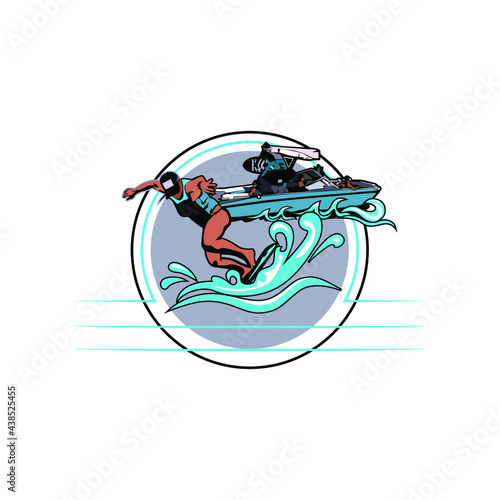 Illustration Vector graphic of water ski design