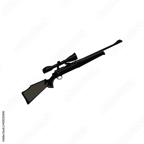 Illustration Vector graphic of rifle and bullet