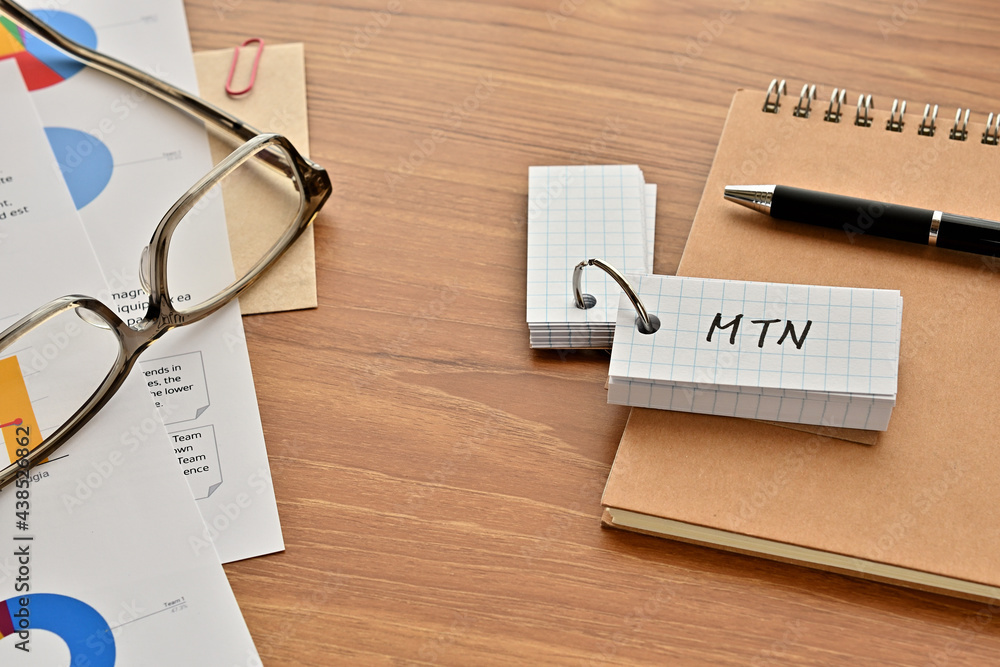 There is a word book with the word of MTN which is an abbreviation for