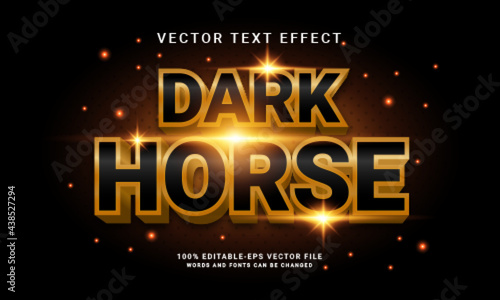 Dark horse editable text effect themed gold color