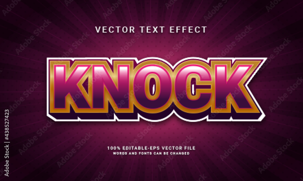 Knock 3d text style effect