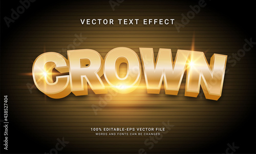Crown 3d text style effect themed royal family