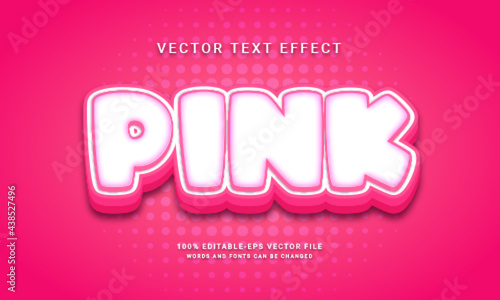 Pink editable text effect