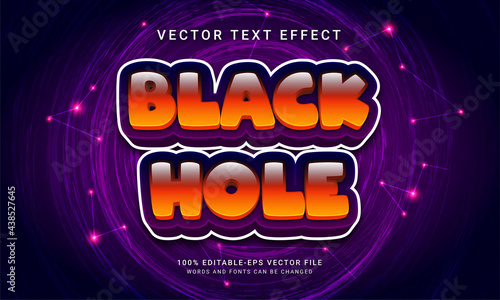 Black hole editable text effect themed space life