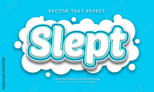 Slept editable text effect with blue color