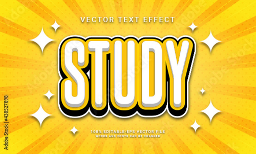 Study editable text effect with education theme