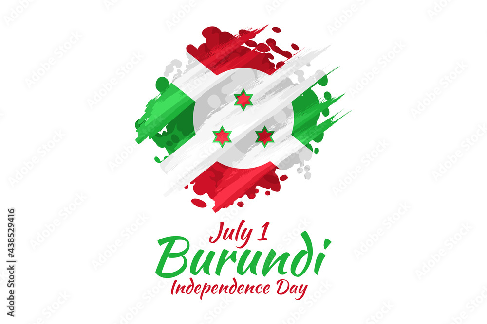 July 1, Independence Day of Burundi vector illustration. Suitable for greeting card, poster and banner. July 1, Independence Day of Burundi vector illustration. Suitable for greeting card, poster and banner.