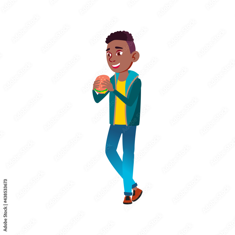 happy boy teenager eating burger fast food cartoon vector. happy boy teenager eating burger fast food character. isolated flat cartoon illustration happy boy teenager eating burger fast food cartoon vector. happy boy teenager eating burger fast food character. isolated flat cartoon illustration