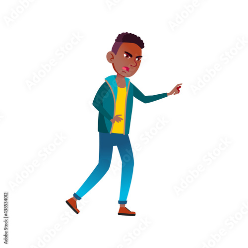 angry boy scolding dog for bad behavior cartoon vector. angry boy scolding dog for bad behavior character. isolated flat cartoon illustration