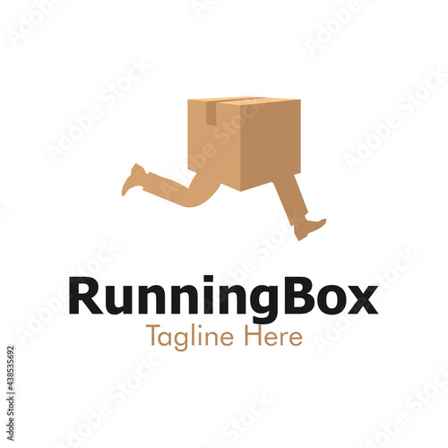 Illustration Vector Graphic of Running Box Logo. Perfect to use for Technology Company
