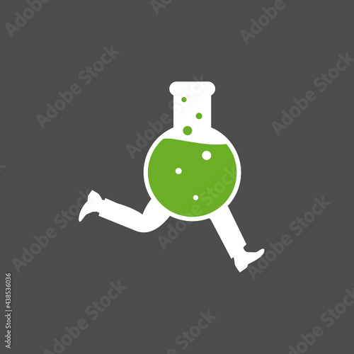 Illustration Vector Graphic of Running Laboratory Logo. Perfect to use for Technology Company