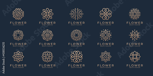 Photo Floral ornament logo and icon set