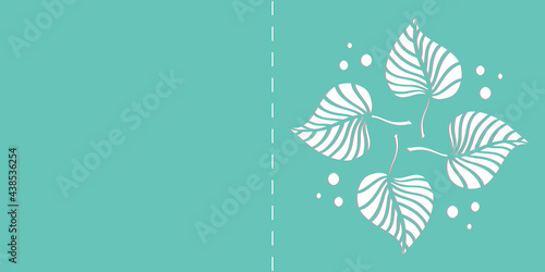 Vector floral card cut template