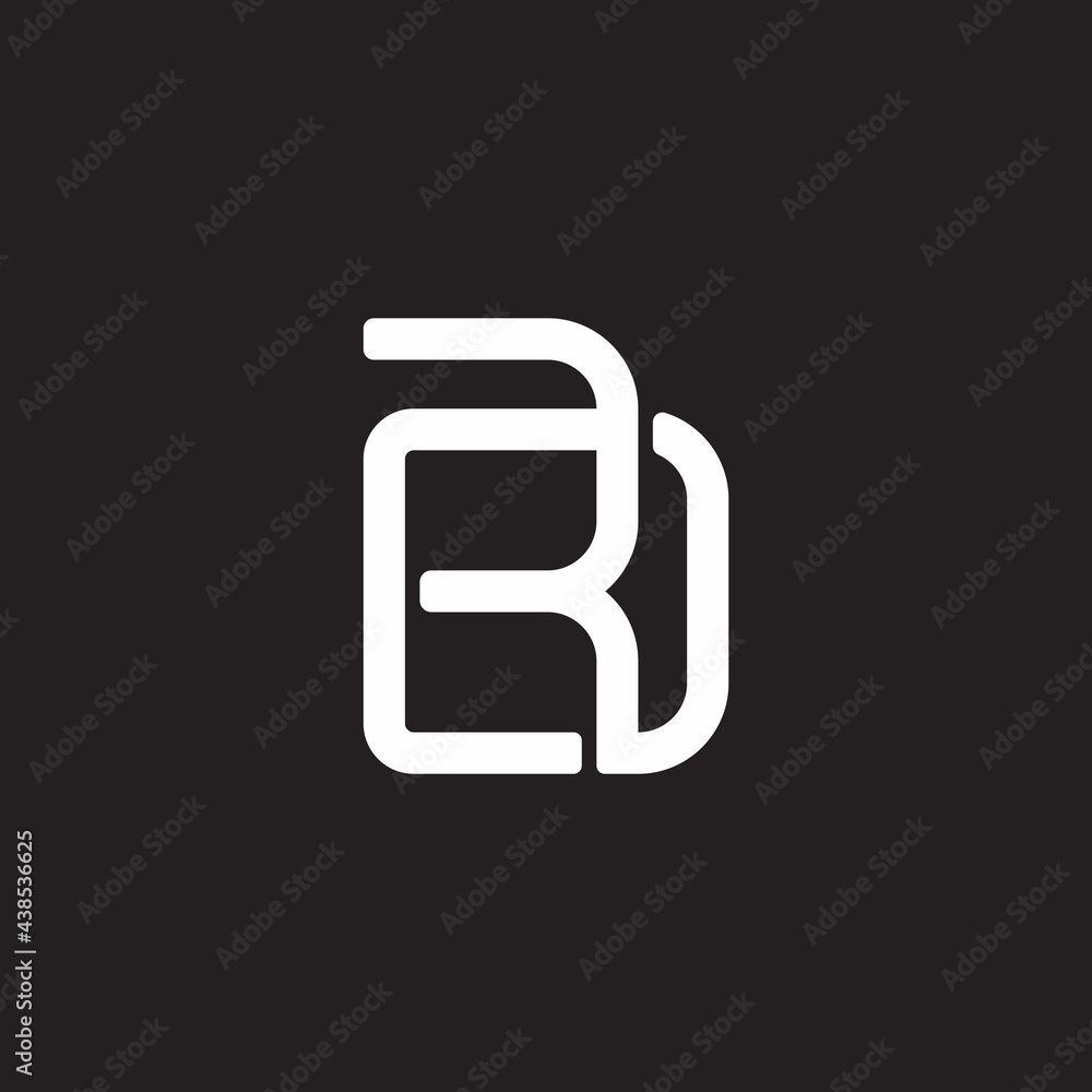 letter rd simple overlapping geometric line logo vector letter rd simple overlapping geometric line logo vector