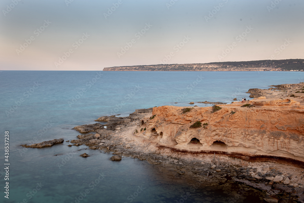 Beautiful Cala d en Baster on the island of Formentera in the Balearic Islands in Spain Beautiful Cala d en Baster on the island of Formentera in the Balearic Islands in Spain