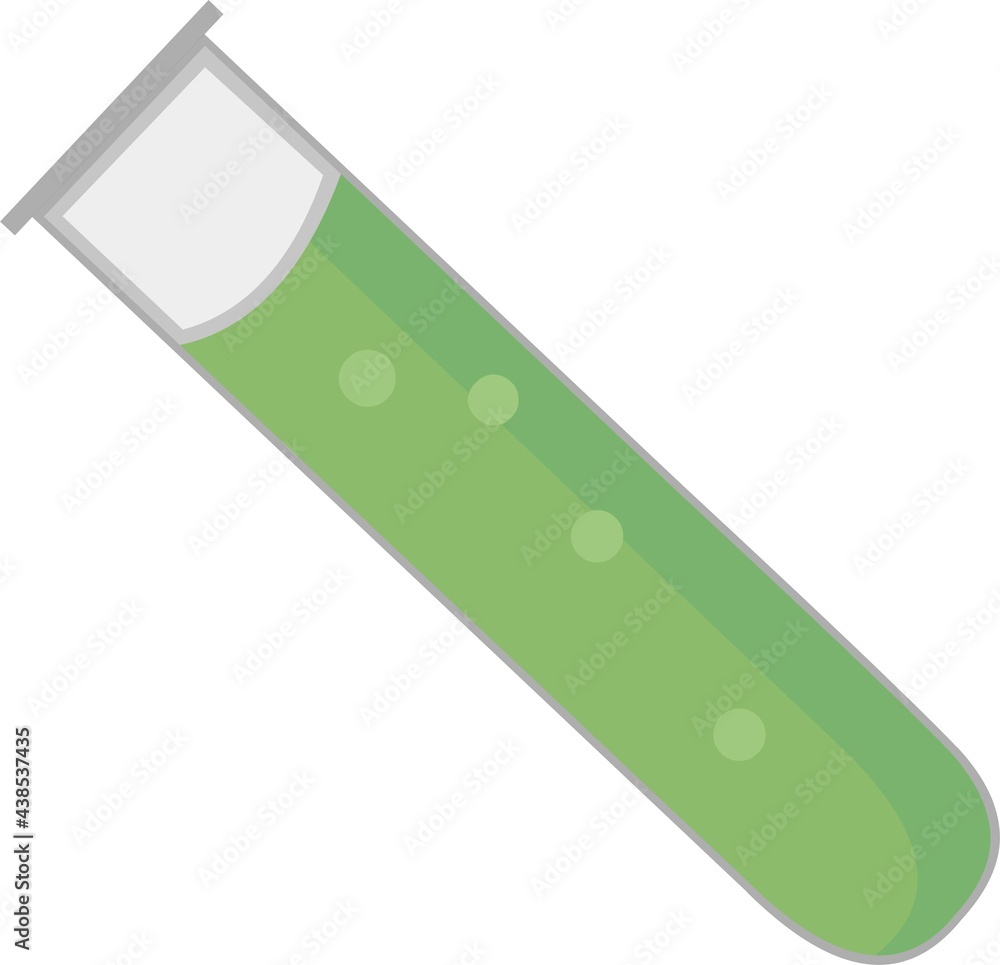 Vector emoticon illustration of a test tube with green liquid Vector emoticon illustration of a test tube with green liquid