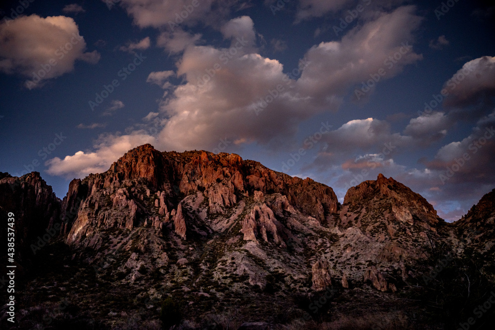 Wesstern Chisos Mountains And Clouds at Sunset