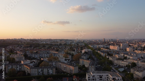 sunset over the city