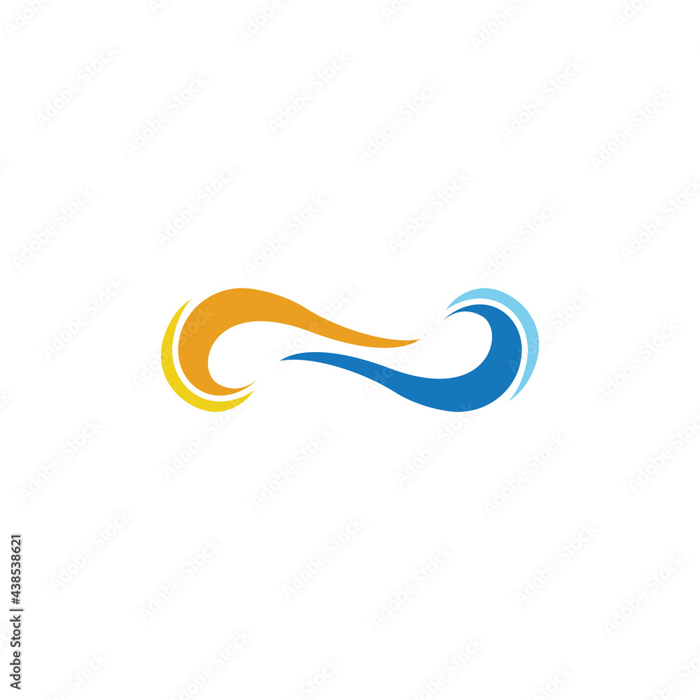 Obraz premium Water Wave Logo Template. vector icon illustration