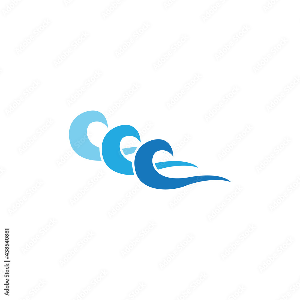 Water Wave Logo Template. vector icon illustration