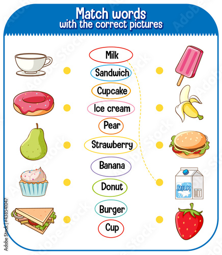 Match words with the correct pictures game for kids