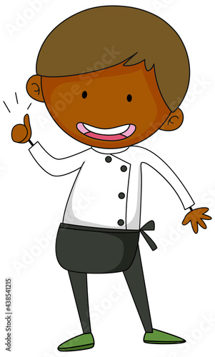 Little chef cartoon character isolated