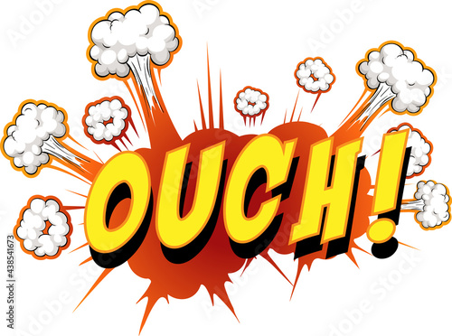 Comic speech bubble with ouch text