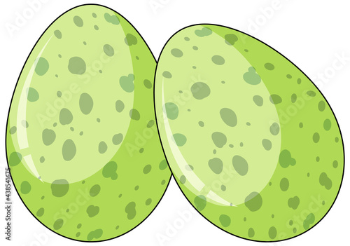 Two dinosaur eggs in cartoon style isolated on white background