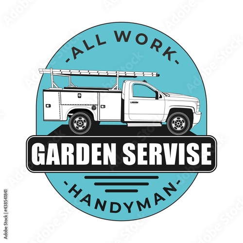 handyman services truck logo design vector