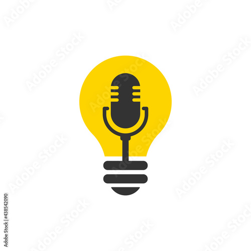 Podcast inspiration logo template vector illustration