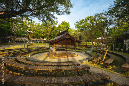 The sumo wrestling ring at Daxi Zhongzheng Park in Taoyuan, taiwan photo