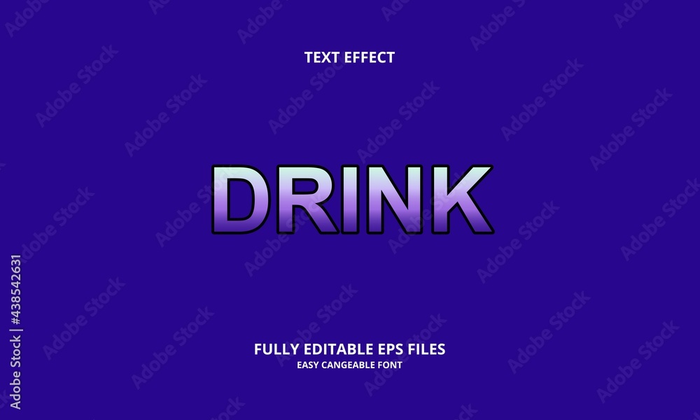 drink style editable text effect